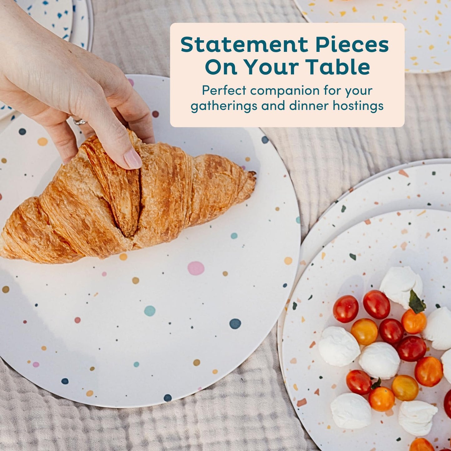 Nook Theory 4 Pack Reusable Bamboo Plates - Non-Toxic Toddler and Kids Plate, Dishwasher Safe, Not Microwavable Dinnerware (Pop 10")