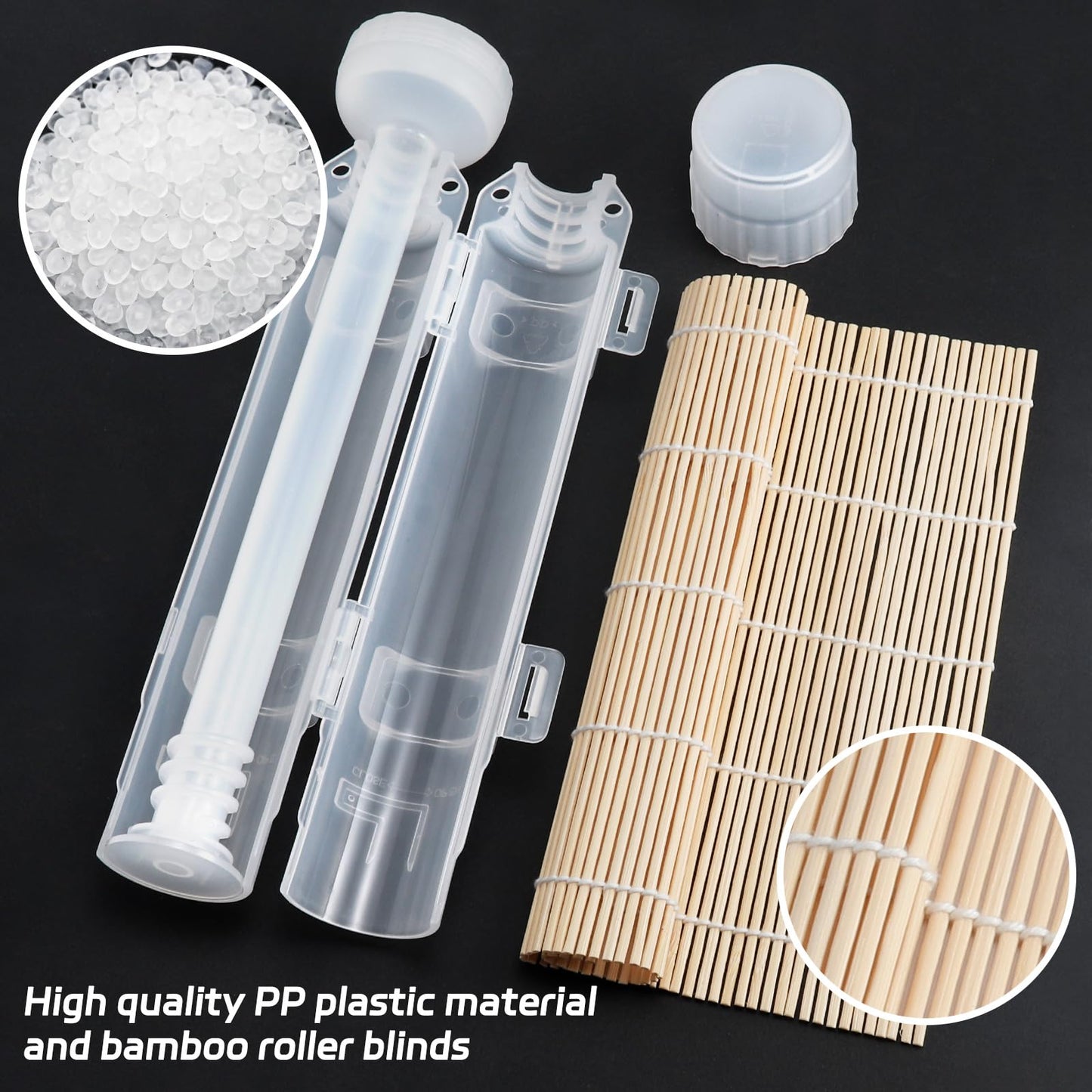 AISHN Sushi Roller 11.8 inches Sushi Bazooka Sushi Maker Chef Tool Rice Roller Durable Rice Maker Machine Mold for Easy Sushi Cooking Translucent white