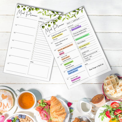 Joyberg 2 PCS Weekly Meal Planner Magnetic for Fridge 8.3x5.5”, Undated Weekly Meal Planner and Grocery List Tearable Shopping List, Magnetic Menu Planner for Fridge for Weekly Plan - 50 Pages/Book