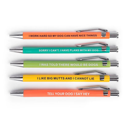 MilkToast Brands Funny Dog People Pens - Black Ballpoint Gag Gift Set for Dog Parents, Vet Techs, Pet Owners, and Coworkers