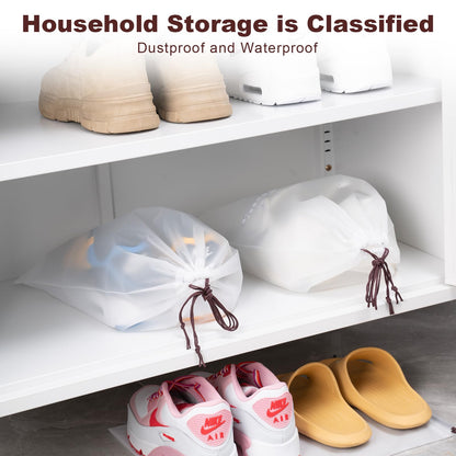 Hoewina Transparent Shoe Bags for Travel with Rope 8PCS Large Clear Shoe Bag Storage 11.8in X 15.7in Portable Travel Shoe Bags for Men and Women