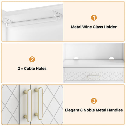 kepptory 66" Kitchen Pantry Cabinet with Microwave Shelf, Pantry Storage Cabinet with Adjustable Shelves and Drawer, Kitchen Buffet Cupboards Sideboard for Home Office Use (16" D x 24" W x 66" H)