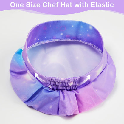 MHJY Kids Apron and Chef Hat Set, Child Aprons for Cooking Baking Painting Cute Toddler Girls Apron with Pockets 3-12 Years