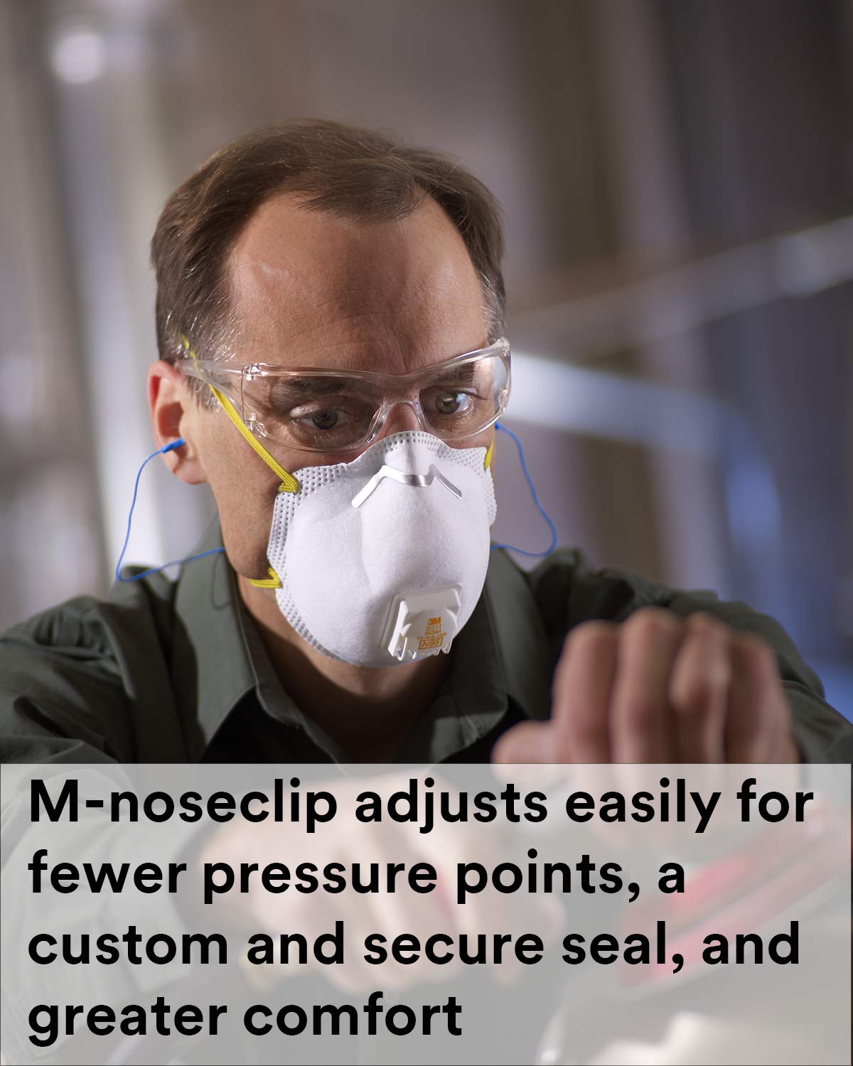 3M Particulate Respirator 8511, Pack of 10, N95, NIOSH APPROVED, Cool Flow Exhalation Valve, Disposable, Braided Comfort Strap, M Noseclip, Personal Protective Equipment