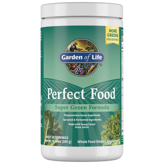 Garden of Life Perfect Food Original Super Green Formula - 30 Servings | 45 Superfoods, Greens, Sprouts Plus HSO Probiotics, Enzymes & Ionic Plant Based Minerals - Juiced Superfood Powder Supplement