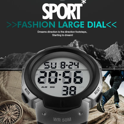 Mens Digital Waterproof Sports Watch LED Screen Large Face Military Watches for Men Casual Luminous Stopwatch Alarm Simple Army Watch