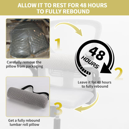 Lumbar Roll Pillow for Lower Back, Lumbar Support Foam Roll Cushion with Pillowcase and Upgraded Strap for Office, Chair, Car, Seat Pain Relief & Improving Posture (Light Pink, Long-15 * 4.3'')