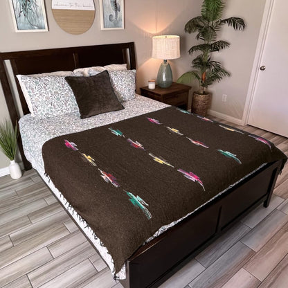 Open Road Goods Yoga Blanket - Thick Mexican Thunderbird Blanket - Handmade and Made for Yoga! (Brown)