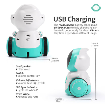 GILOBABY Robot Toys, Rechargeable Smart Talking Robots for Kids, Intelligent Robot with Voice Controlled Touch Sensor, Singing, Dancing, Recording, Repeat, Birthday Gifts for Boys Ages 6+ Years