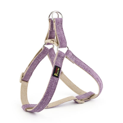 Plutus Pet Cotton Hemp Step in Dog Harness, Sustainable, Lightweight and Escape-Proof, Quick Fit Dog Harness for Puppy Small Medium and Large Dogs, Lavender, M
