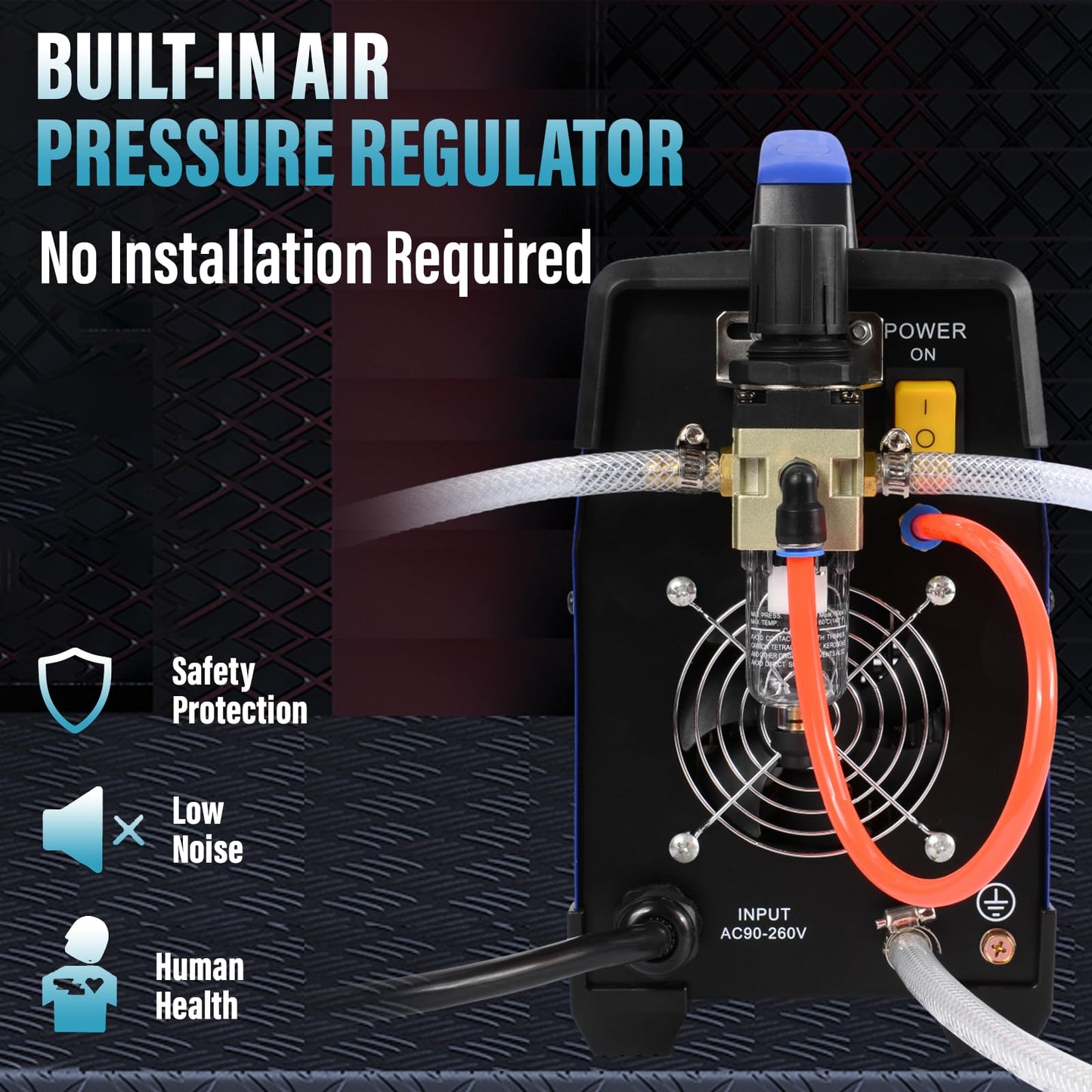 Plasma Cutter, 110/220V 1/2 Inch Clean Cut 3/4 Inch Max Cut with LED Display, Pilot Arc, Air Sensor, Post Flow