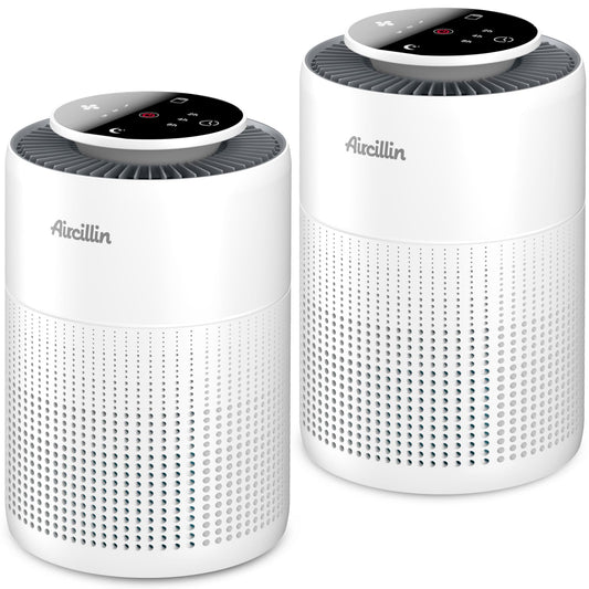2 Pack Air Purifiers for Home Bedroom H13 True HEPA Air Filter Cleaner, Odor Eliminator, Remove Smoke Dust Pollen Pet Dander, Night Light For Home Living Room Dorm, Quiet 24dB Filtration System