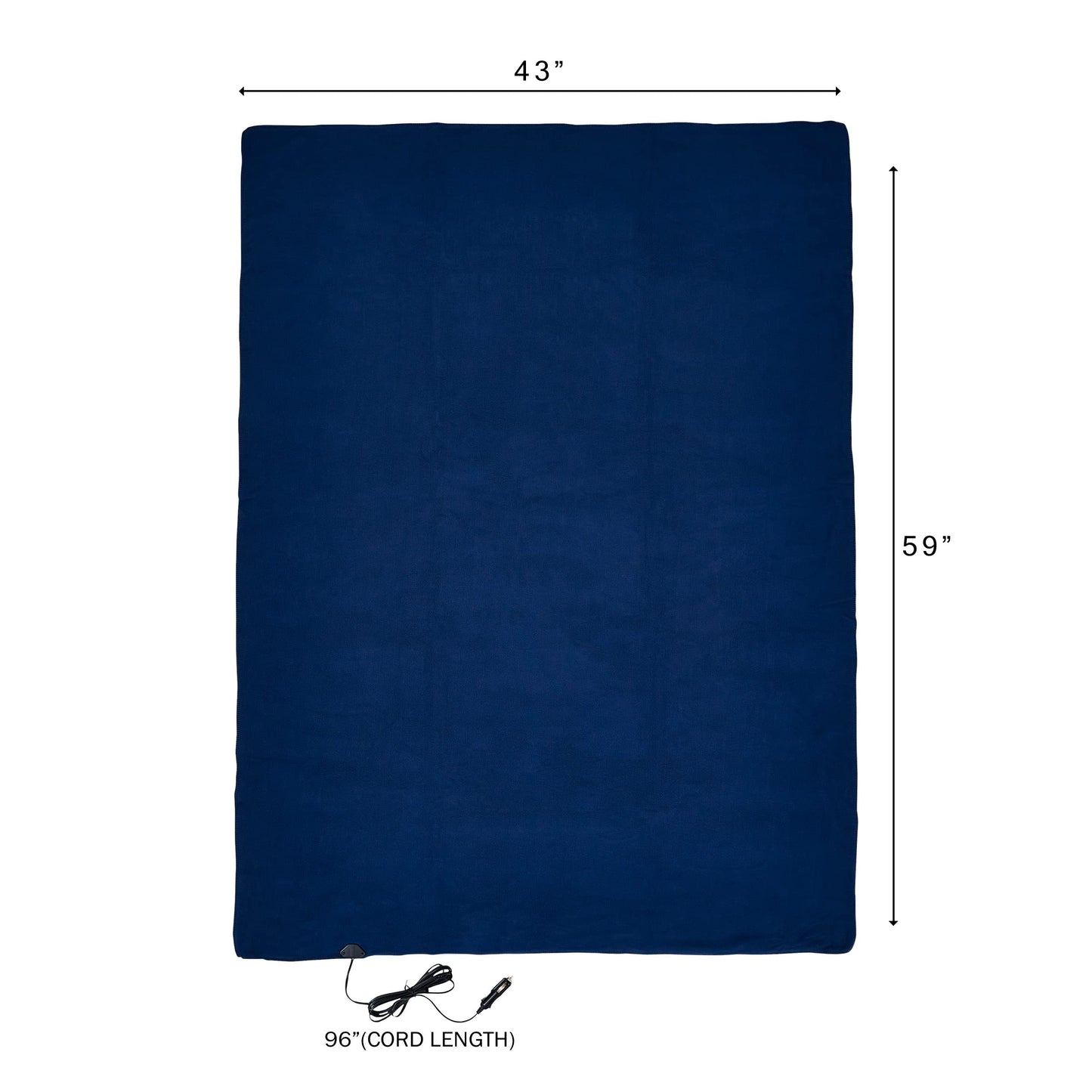 Heated Blanket - 12-Volt Electric Blanket for Car, Truck, SUV, or RV - Portable Winter Car Accessories for Camping or Travel by Stalwart (Navy)