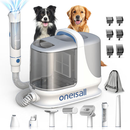 oneisall Dog Grooming Vacuum, 13000Pa Powerful 3L Dust Cup Pet Grooming Vacuum with Dog Clippers & Shedding Brush 7 Dog Grooming Kit, 3L Dust Cup, Super Quiet, 3 Suction Levels, BM3