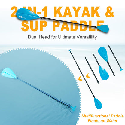 Freein Inflatable Stand Up Paddle Board ，Capacity 2-in-1 SUP/Kayak with Adjustable Seat ，Electric Pump Adapter ，Non-Slip Diamond Deck & Travel Backpack ，for Adults/Fishing/Yoga (Aqua, 11')