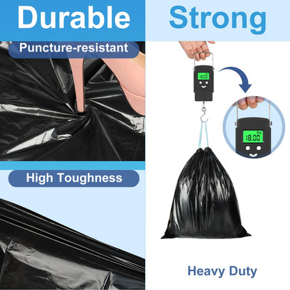 100 Portable Toilet Bags, Drawstring Biodegradable Camping Potty Bags 8 Gallon Camping Toilet Waste Bags for 5-8 Gallon Bucket Toilet Adults Outdoor Camping Car