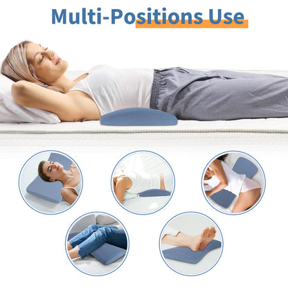 Lumbar Support Pillow for Bed Relief Back Pain: Lower Back Pillow for Sleeping - Memory Foam Waist Pillow - Back Wedge Bolster Pillow for Side, Back&Stomach Sleepers - Bed Rest Pillow for Car, Sofa