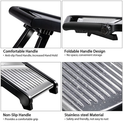 MASTERTOP Mandoline Slicer Adjustable Stainless Steel Food Slicer for Kitchen Vegetable Slicer Onion Potato Fruit French Fry Cutter Potato Chip Julienne Slicer with Cut Resistant Gloves