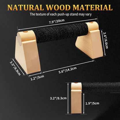 Parallettes Bars - Wooden Calisthenics Equipment for Handstand Training, Push Up Bars & Calisthenics Bar - Handstand Bars and Pushup Handles for Men