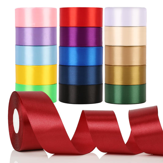 NESCCI 16 Colors 400 Yards Ribbon,1-1/2 Inch Satin Ribbon,Single Face Satin Ribbons, Perfect for Gift Wrapping, Wedding Decoration,Handmade Bows,Wrapping Bouquet and More