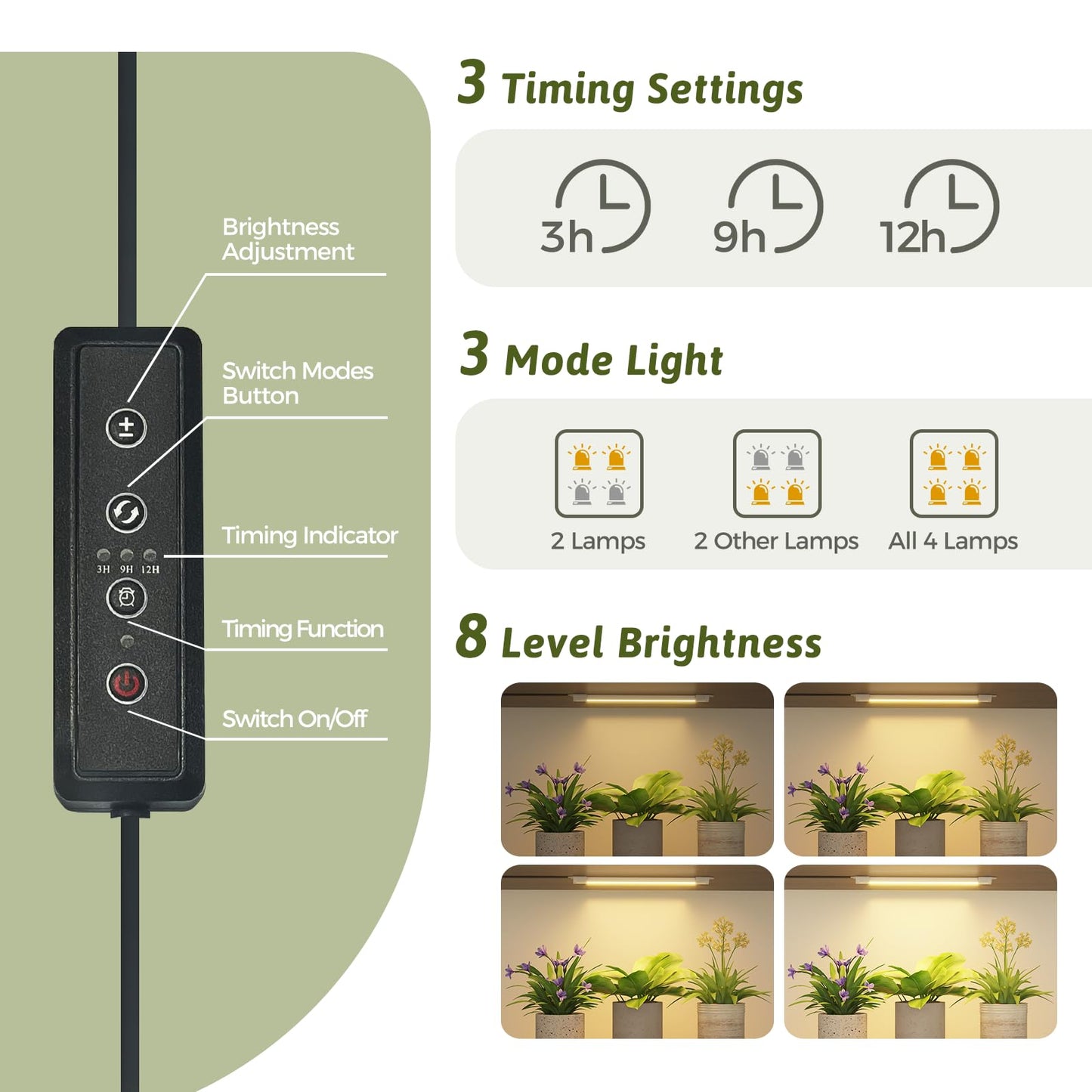 GENTINGBRO Plant Stand Indoor with Grow Lights for Indoor Plants 62.2'' Tall Plant Shelf 12 Tiers Sturdy Plant Rack for Plants Dispaly for Living Room Garden Patio Decor