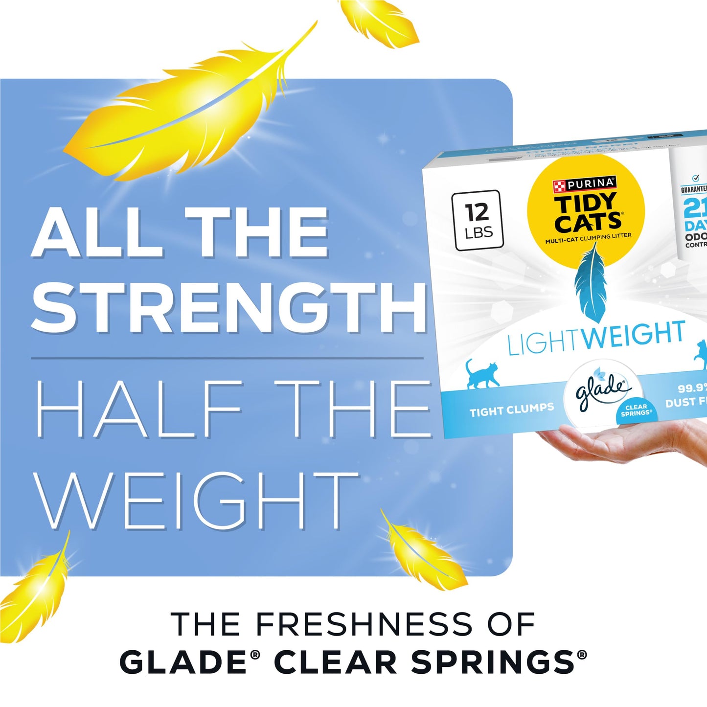 Purina Tidy Cats Lightweight with Glade Clear Springs Multi-Cat, Clumping, Low Dust, Scented Cat Litter - 12 lb. Box