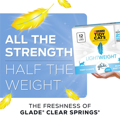 Purina Tidy Cats Lightweight with Glade Clear Springs Multi-Cat, Clumping, Low Dust, Scented Cat Litter - 12 lb. Box