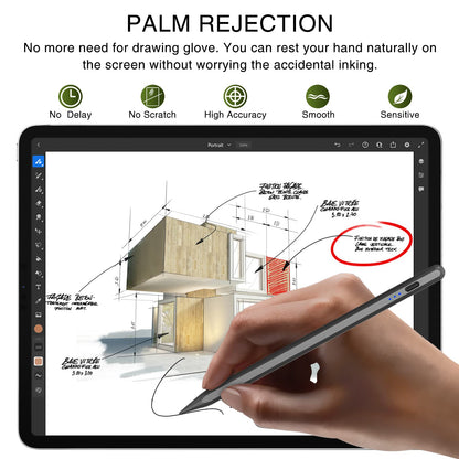 Pen for iPad 2018-2025, HATOKU 15 Mins Fast Charging Pencil 1st Gen with Tilt & Palm Rejection Compatible with iPad Air 3/4/5/M2/M3, iPad mini 5/6/7, iPad 6/7/8/9/10/11, iPad Pro 11"/12.9"/M4 (Black)