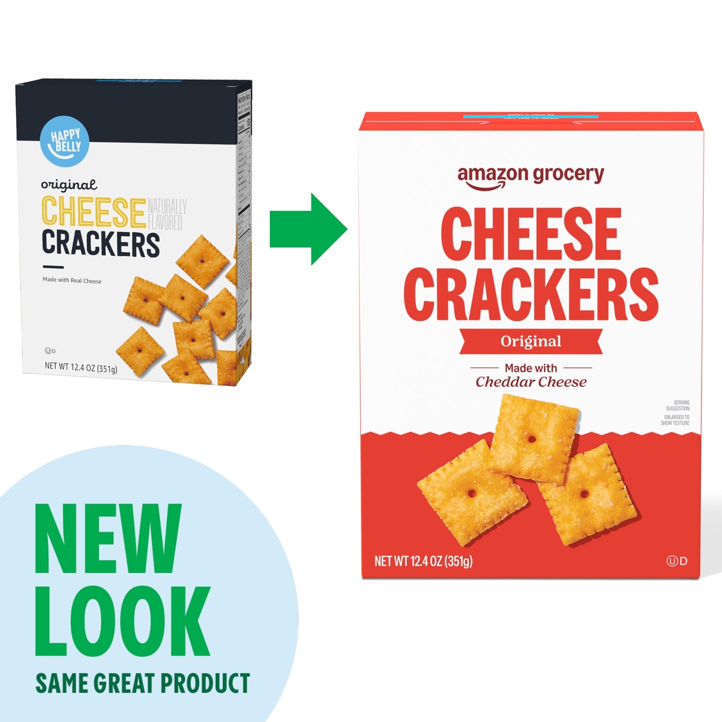 Amazon Grocery, Original Cheese Crackers, 12.4 Oz (Previously Happy Belly, Packaging May Vary)
