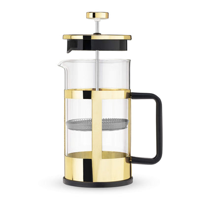 Pinky Up Piper Stainless Steel French Press Coffee Maker, Borosilicate Glass Tea Press for Loose Tea, Stylish, Durable & Easy to Clean, Sleek Design, Coffee Bar Accessories, 34 oz, Gold