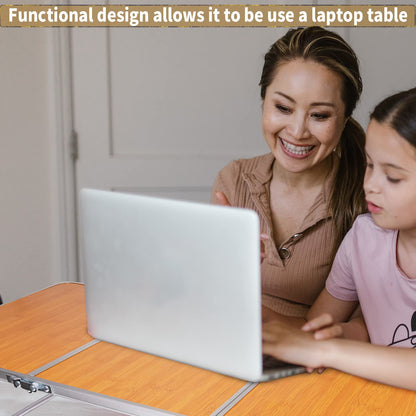 PLANEXPERT Folding Camping Table,3 Feet Portable Outdoor Table with Aluminum Legs,3 Fold Lightweight Beach Table with Handle,Camping Accessories for Home Picnic BBQ Garden Cooking