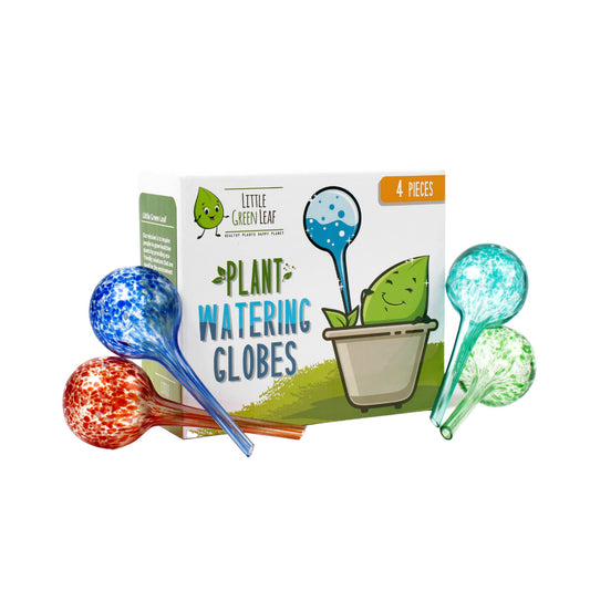 LGL Plant Watering Globes - Automatic Self Watering Globes. Decorative Self Watering Planter Inserts Made From Hand-Blown Durable Glass. Self Watering Spikes to Support Plant Health. 4 Pack x 100ml.