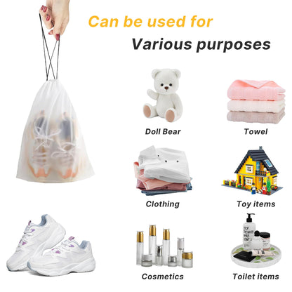 Hoewina Transparent Shoe Bags for Travel with Rope 8PCS Large Clear Shoe Bag Storage 11.8in X 15.7in Portable Travel Shoe Bags for Men and Women