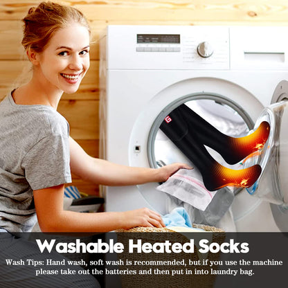 Rabbitroom Heated Socks for Men Rechargeable Electric Heated Socks for Men Women Washable Arthritis Heated Socks Winter Warm Thermal Heated Socks Foot Warmer for Sports Outdoor Skiing Hunting Camping