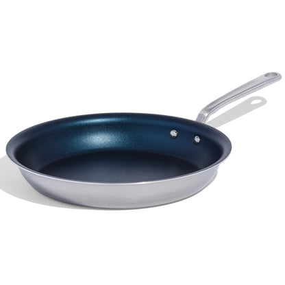 Made In Cookware - 12" Non Stick Frying Pan (Harbour Blue) - 5 Ply Stainless Clad Nonstick - Professional Cookware - Induction Compatible