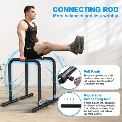 RELIFE REBUILD YOUR LIFE Dip bars &Dip Station Functional Heavy Duty Dip Stands Fitness Workout Dip bar Station Stabilizer Parallette Push Up Stand (Black)