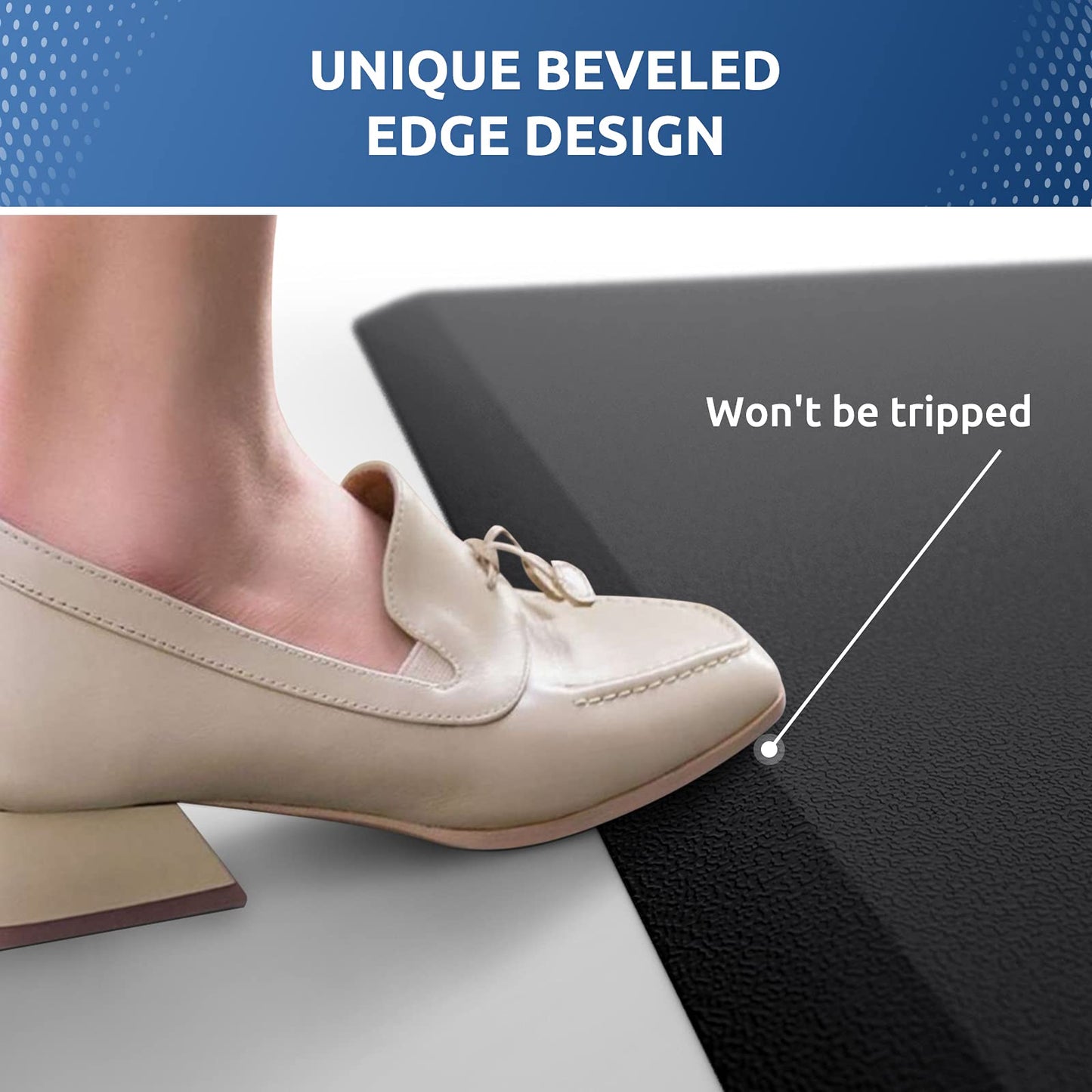 KitchenClouds Kitchen Mat Cushioned Anti Fatigue Rug 17.3"x28" Waterproof, Non Slip, Standing and Comfort Desk/Floor Mats for House Sink Office (Black)