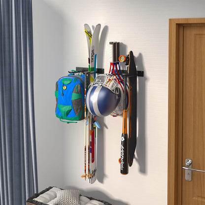 Godboat Garage Storage, Garden Tool Organizer, 4 Hooks Yard Organization, Garage Shelving Wall Mount, Heavy-Duty Garage Organizer, Cool Gadgets & Gifts for Dad, Men, Fathers Day, Max Load 320 Lbs