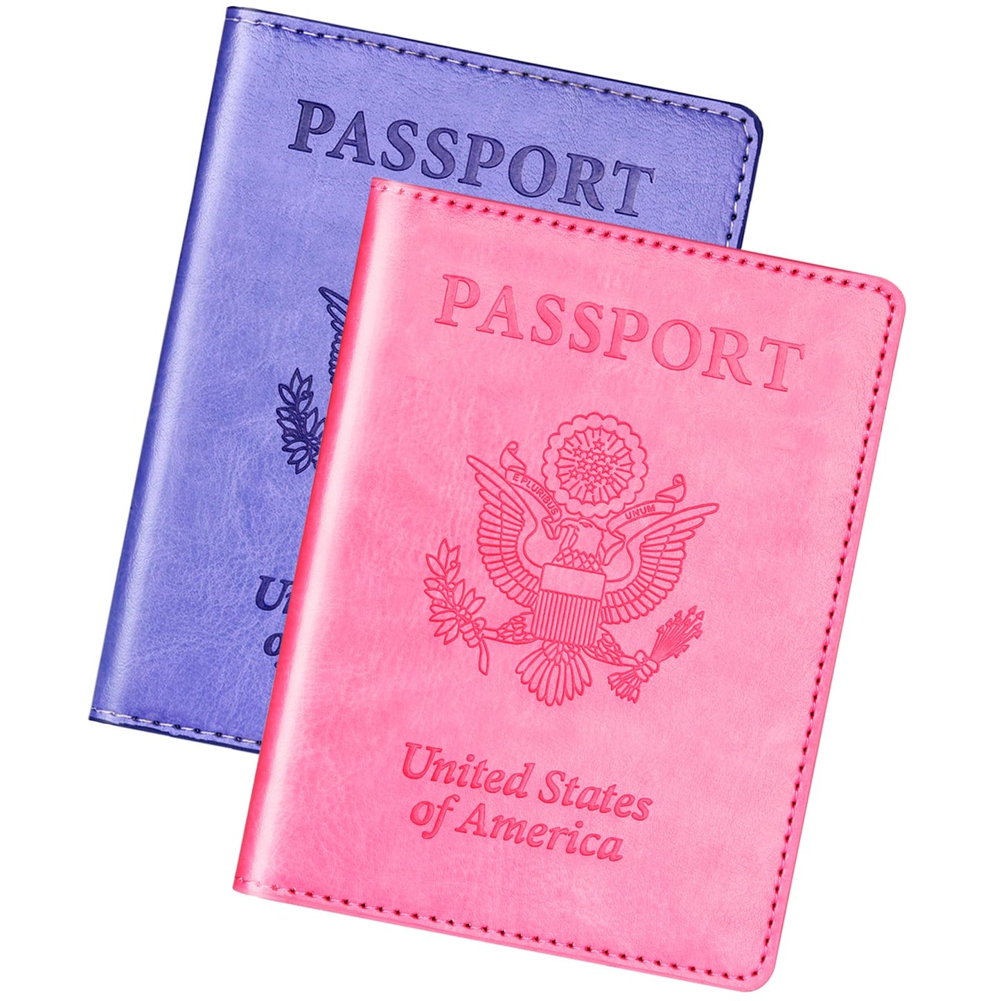 Herain Passport Holder for Travel Cruise Essentials 2 Pcs, Passport Cover Wallet Case Women Men Family, Passports Book Holders Travel Gifts Accessories Vacation Must Haves
