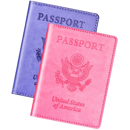 Herain Passport Holder for Travel Cruise Essentials 2 Pcs, Passport Cover Wallet Case Women Men Family, Passports Book Holders Travel Gifts Accessories Vacation Must Haves