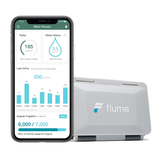 Flume 2 Smart Home Water Monitor & Leak Detector – WiFi Connected, Real-Time Usage Tracking & Alerts – Works with Compatible Residential Water Meters