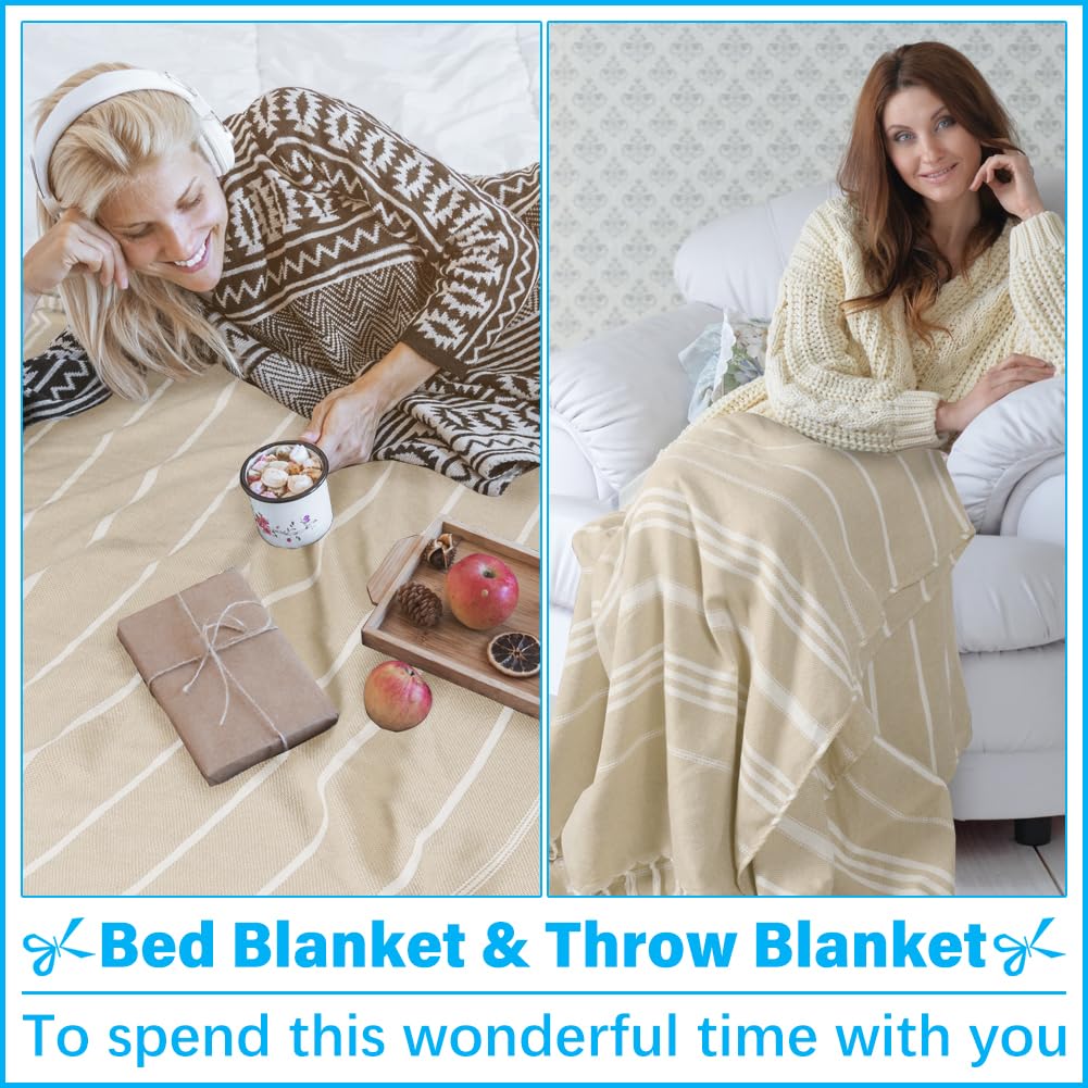 Oversized Turkish Beach Towel Blanket XXL Cotton Sandproof Towels Boho Woven Extra Large Big Sand Free Giant Throw Thick Blankets Huge Quilt XL Picnic Camping Necessities Cloud For Adult Gifts Beige