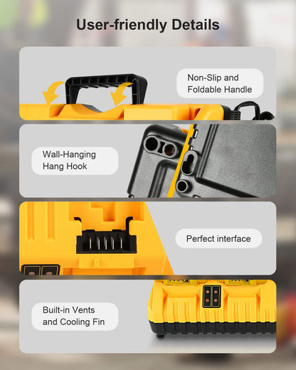 Lenoya DCB104 Replacement for Dewalt 12v 20v Max Multi Battery Charger Station DCB104