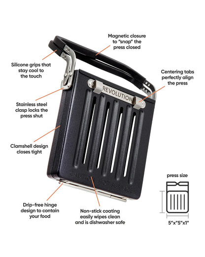 Revolution Toastie Press (Works With All Toasters) Toast Delicious Quesadillas, Paninis, and Grilled Cheese in Your Toaster