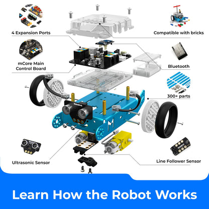 Makeblock mBot Robot Kit, Robotics for Kids Ages 8-12 Learn to Code with Scratch & Arduino, STEM Toys Science Kits for Kids Age 8-12 Boys and Girls Age 8+