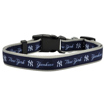 MLB New York Yankees Licensed PET COLLAR- Heavy-Duty, Strong, and Durable Dog Collar. Available in 29 Baseball Teams and 4 Sizes