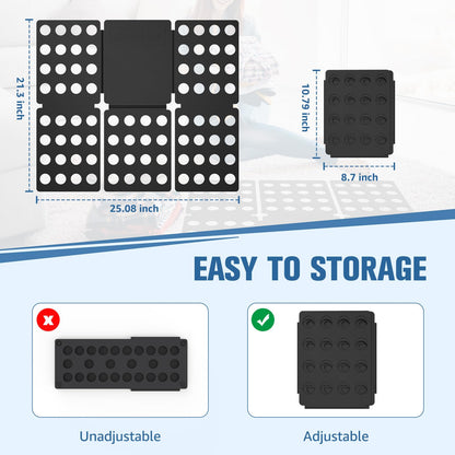 Geniusidea Shirt Folder Board - Clothes Folding Board, Easy to Fold Shirts, Laundry Liners, Black