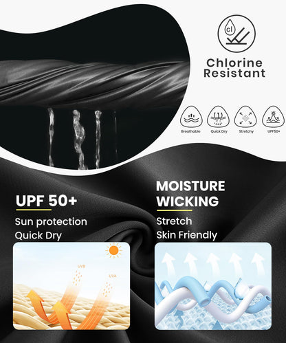 HODOSPORTS Women's UPF 50+ Rash Guard Swimsuit UV Sun Protection Swim Shirt Long Sleeve Black M