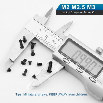 NINDEJIN Laptop Computer Screw Kit, M2 M2.5 M3 Countersunk Flat Head Phillips Mini Screws Set, Replacement Part Electronic Repair Accessories