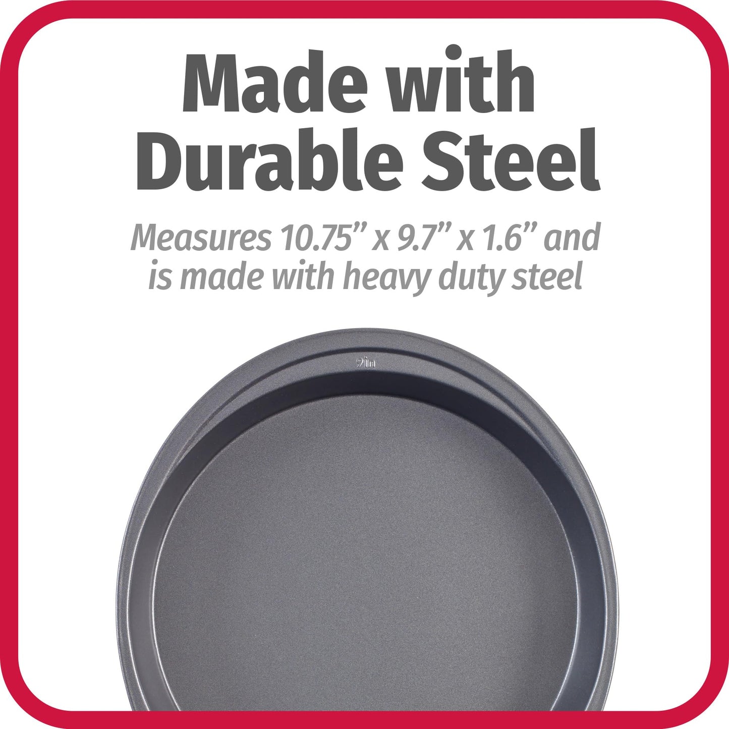 GoodCook Everyday Nonstick Steel Round Cake Pan, 9", Gray